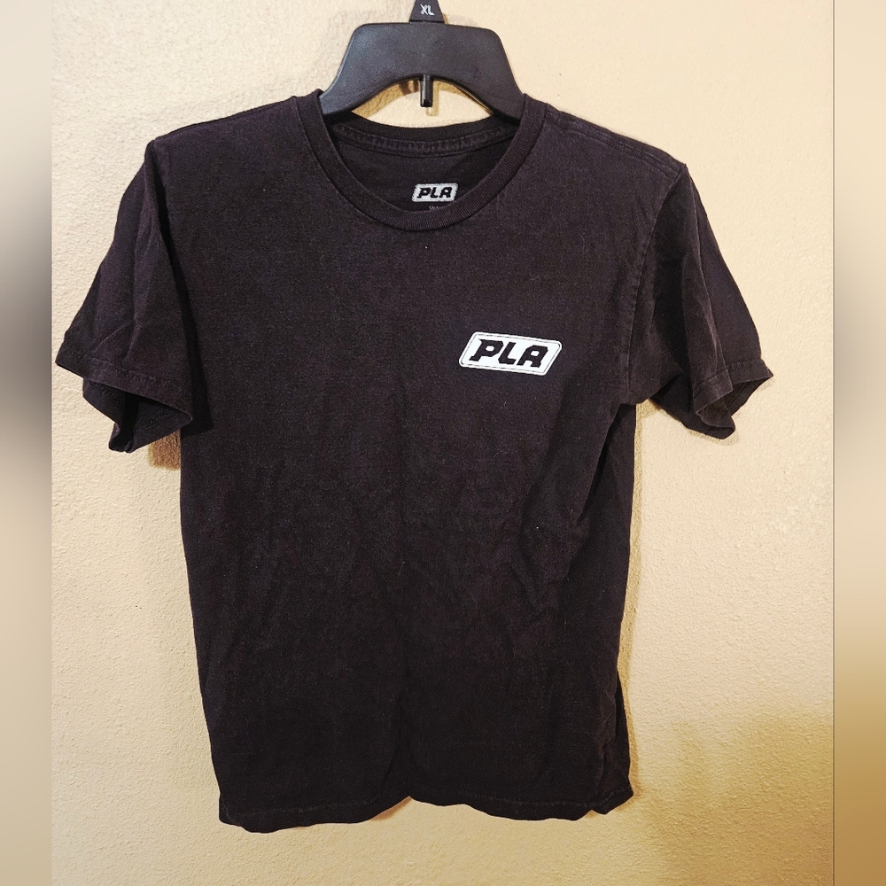 PLA Skateboarding Black Classic Logo Tee size small